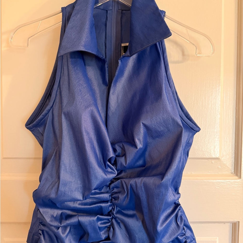 Vintage Tadashi Shoji Sapphire Sleeveless Blouse
